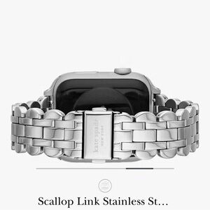 Kate Spade Silver Scallop Link Stainless Steel Bracelet 42/44/45mm Band